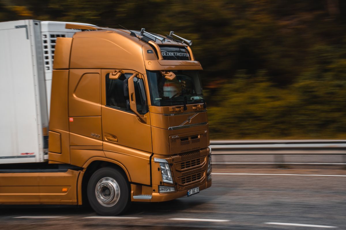 A truck on the motorway